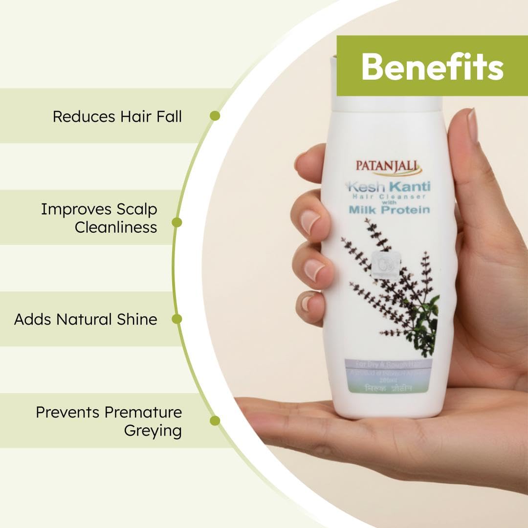 Buy Patanjali Kesh Kanti Milk Protein Hair Cleanser Shampoo, 200ml